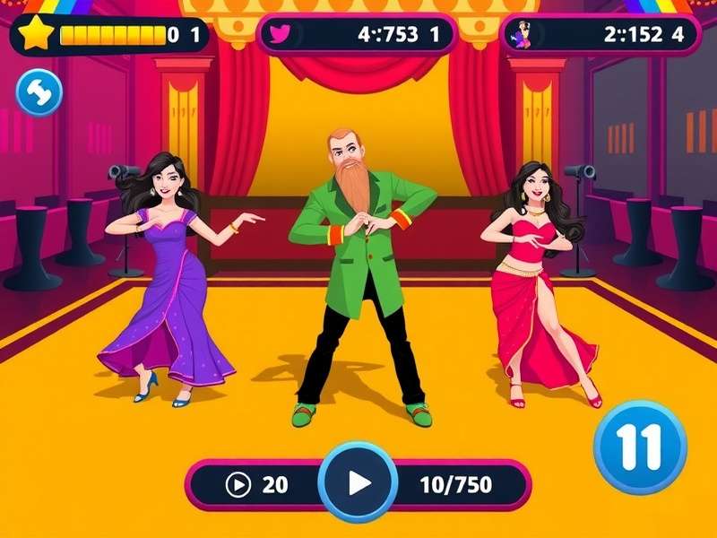 Bollywood Jive Spin gameplay showing dance moves and timing indicators